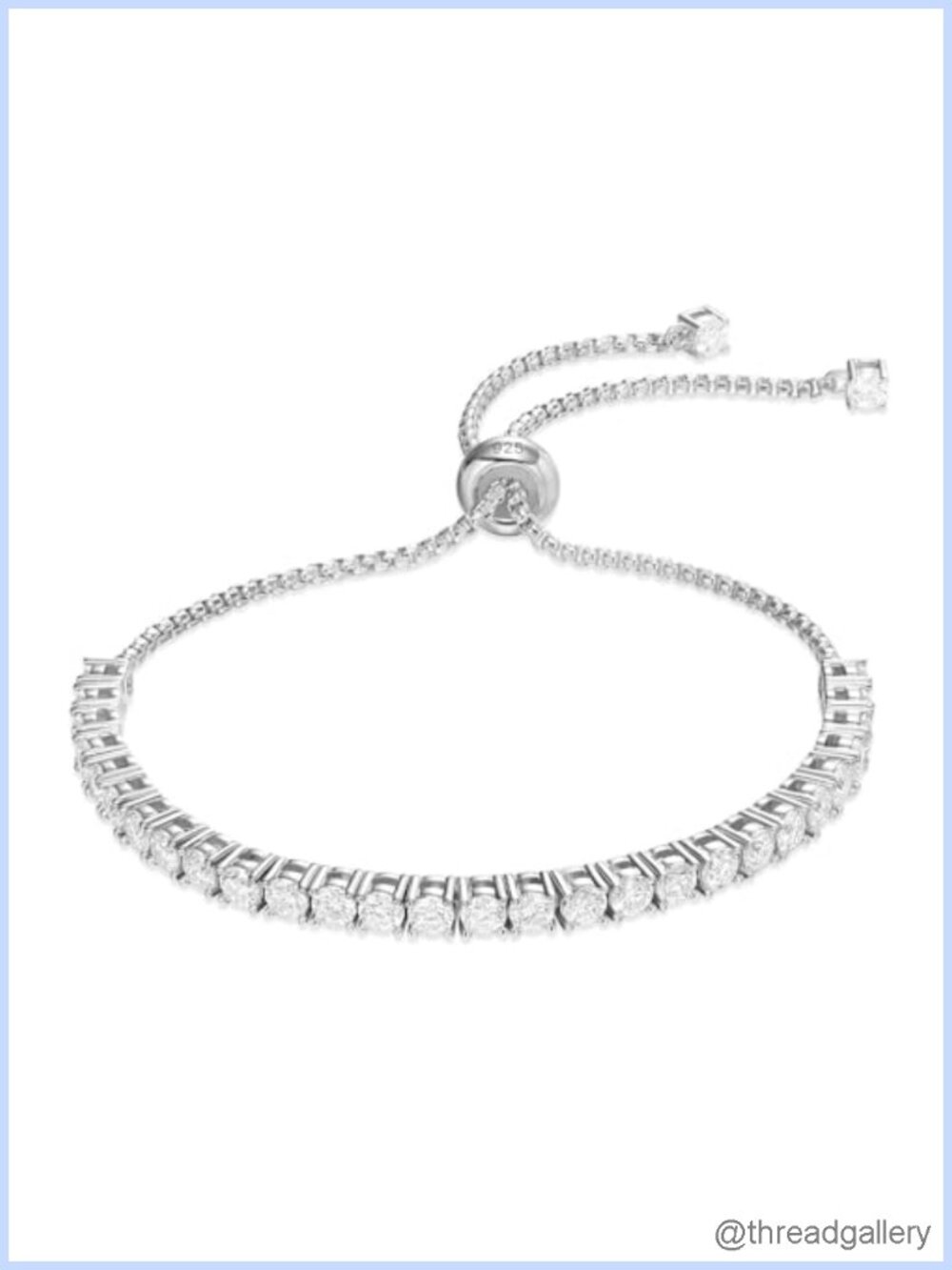 Moissanite Tennis Bracelet 925 Sterling Silver 18K White Gold Plated Adjustable